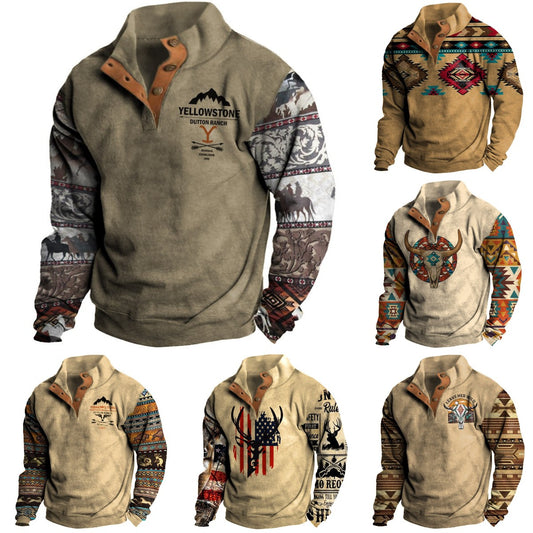 👕【35% de descuento】【S-4XL】Suéter masculino de moda para otoño e invierno 2026, cálido, de manga larga con estampado 3D
