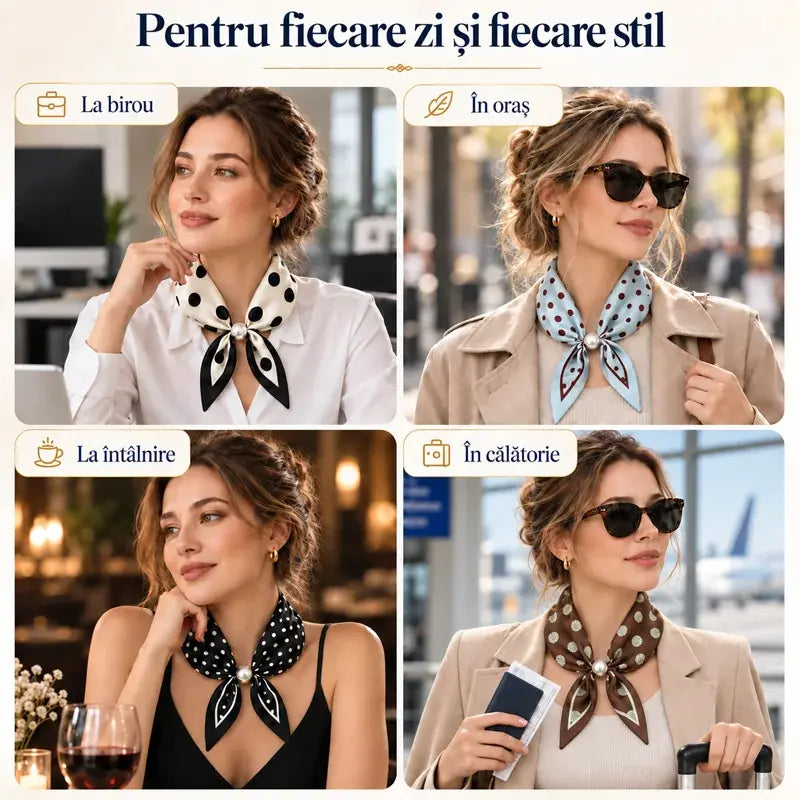 ✨ Set od 4 uska svilena šala – elegancija i profinjenost za proljeće i ljeto! Kvalitetan materijal, svestrana primjena – idealni za vrat, kosu ili torbicu!