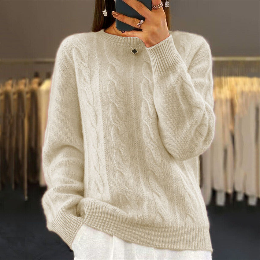 【S-3XL】🤩Novi retro pleteni puloveri s okruglim izrezom za jesen/zimu – trendi puloveri