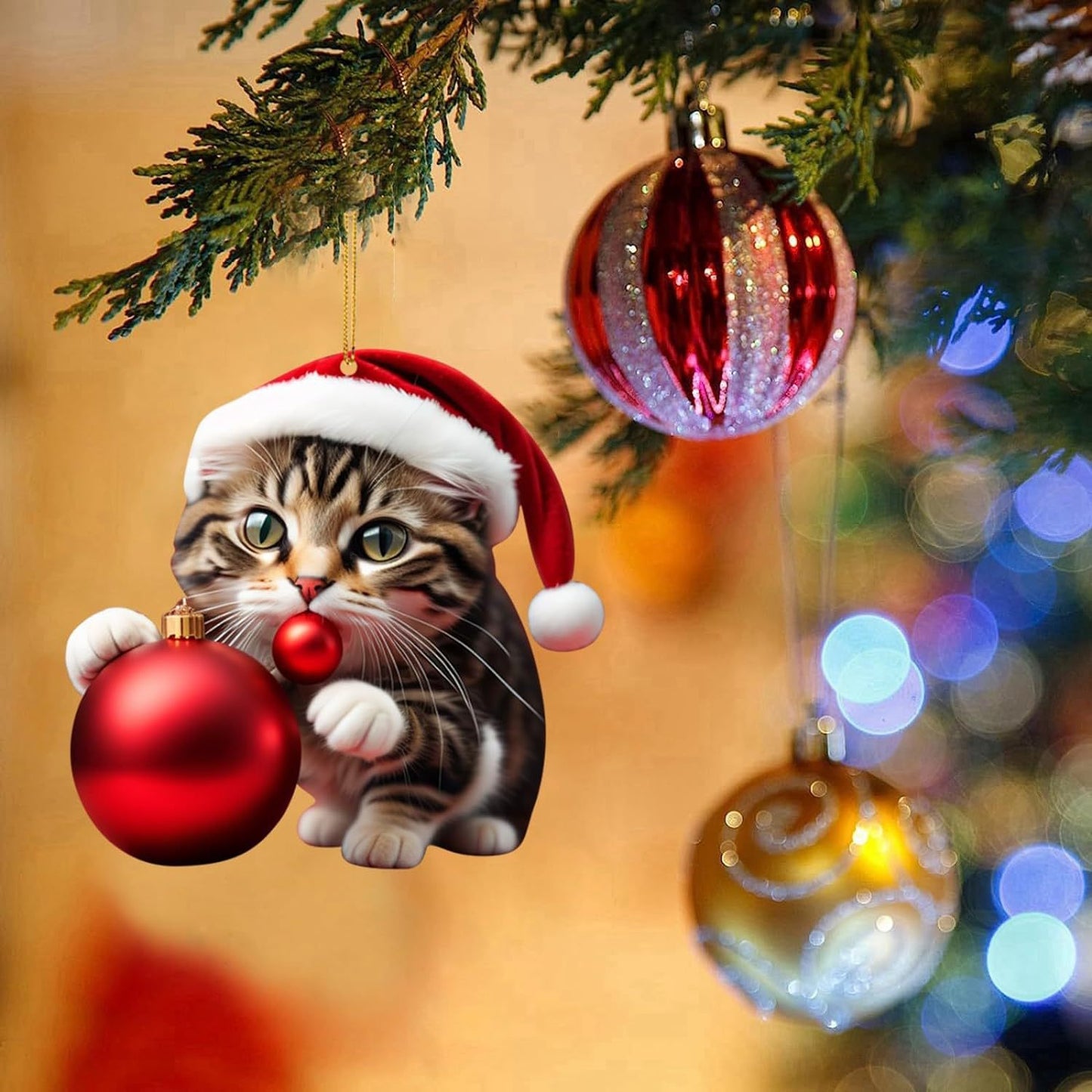 🔥🐈【Compra 10 y llévate 10 gratis】🎄10 piezas😻 Adornos navideños de gatitos. Adornos colgantes de gato - 3816870 