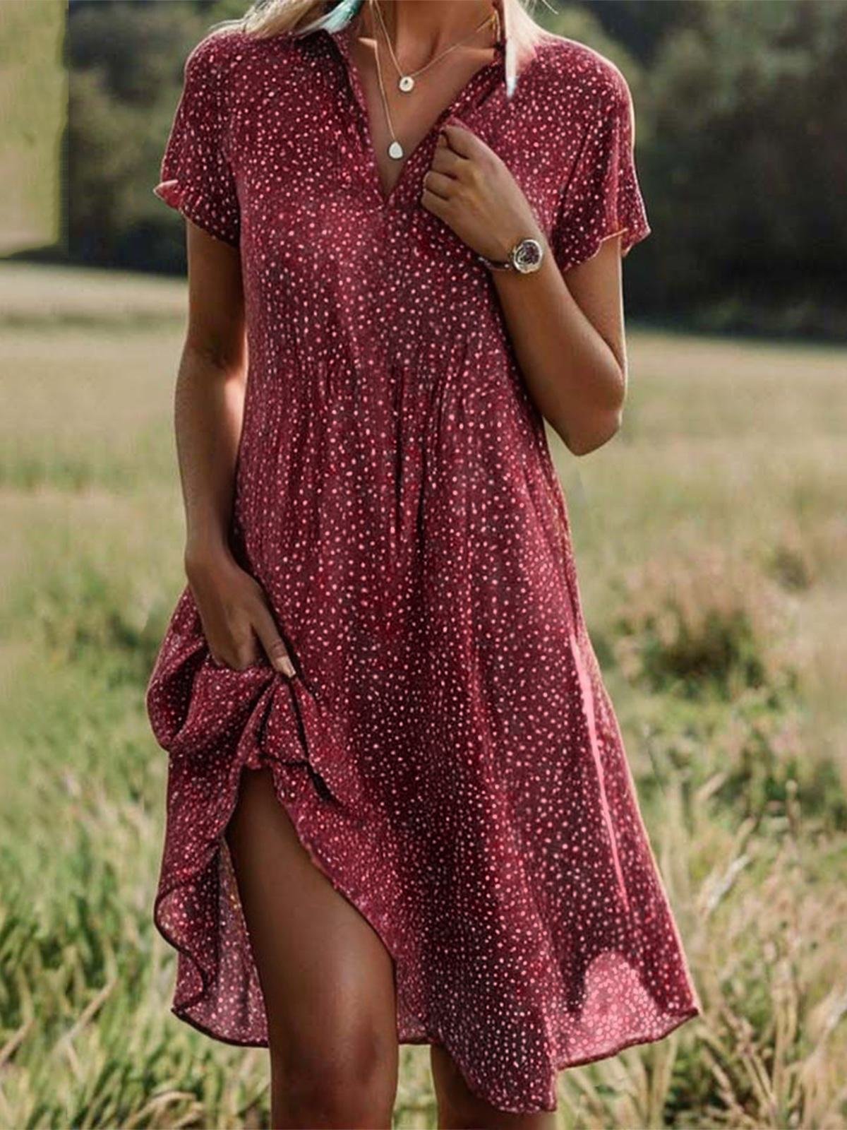 🎉👗Nuevo 40% de descuento【S-3XL】Nuevo vestido de gasa ligero y aireado con cuello en V 2025 