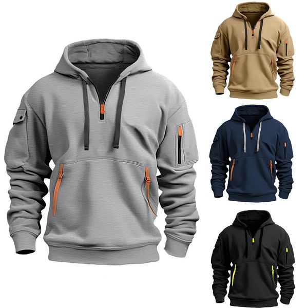【S-5XL】🧥 Sudadera deportiva con capucha para hombre, con cierre y múltiples bolsillos, nueva colección otoño-invierno 🍁❄️ Cómoda y versátil para uso diario 👍