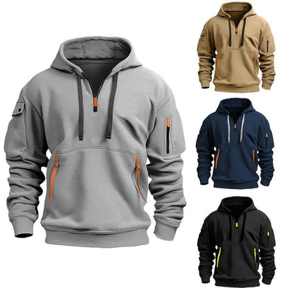 【S-5XL】🧥 Sudadera deportiva con capucha para hombre, con cierre y múltiples bolsillos, nueva colección otoño-invierno 🍁❄️ Cómoda y versátil para uso diario 👍