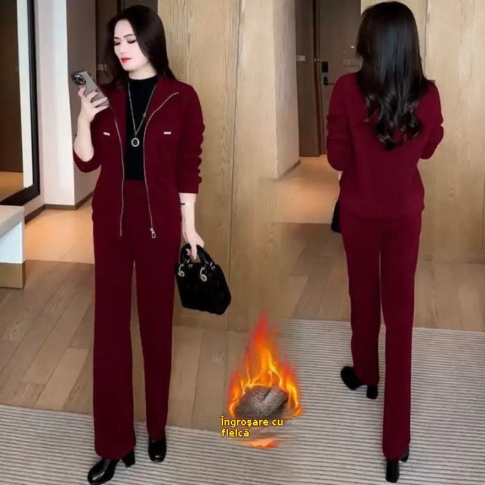 💖🔴🔥Kupite 1, dobite 1 gratis🔥💥【M-4XL】Ženske debele žametne obleke (jakna + hlače)