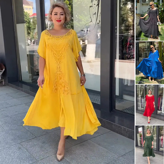 👗Nova književna retro ženska široka čipkasta haljina iz 2025., veća veličina