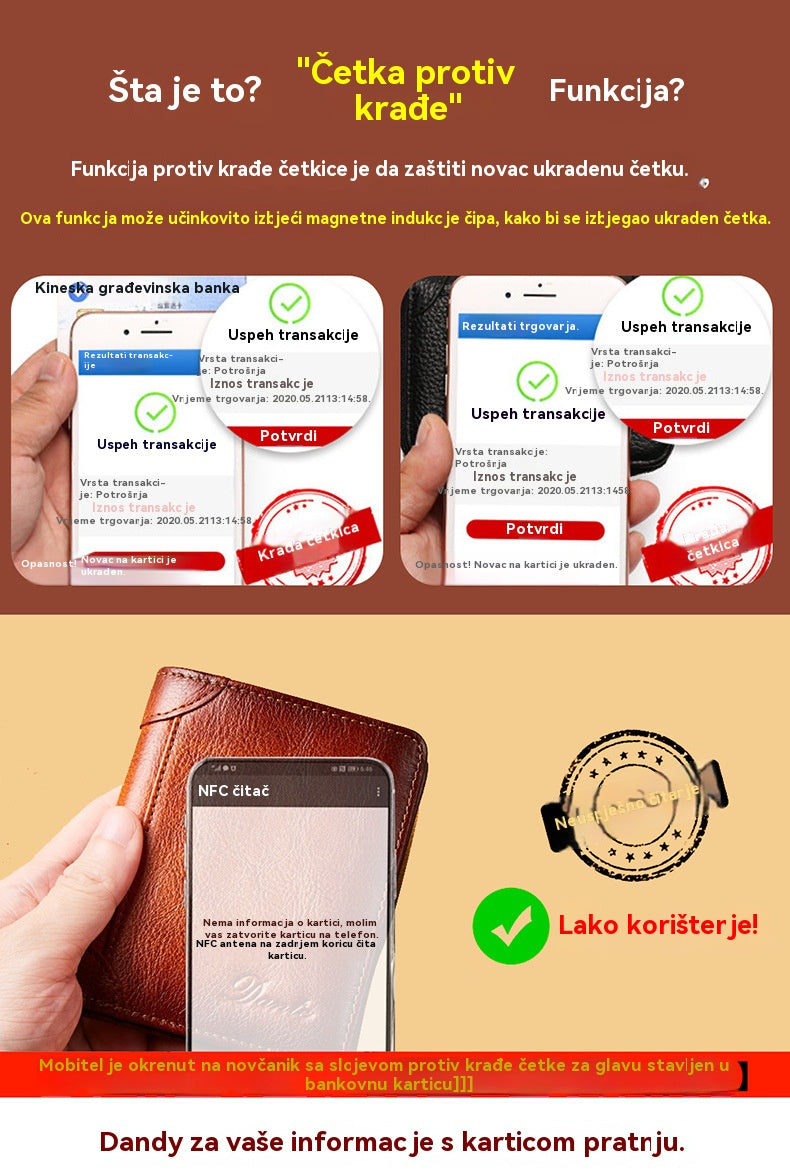 👝Kupite 1, dobijte 1 gratis! 👝✨ Novi muški novčanik od prave kože sa zaštitom od krađe