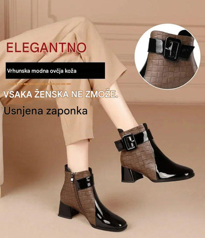 🔥【35–40】🔥Zdaj –50 %! Idealni za jesen in zimo! Elegantni ženski gležnjarji iz prave ovčje kože – moderni, topli in ročno izdelani!
