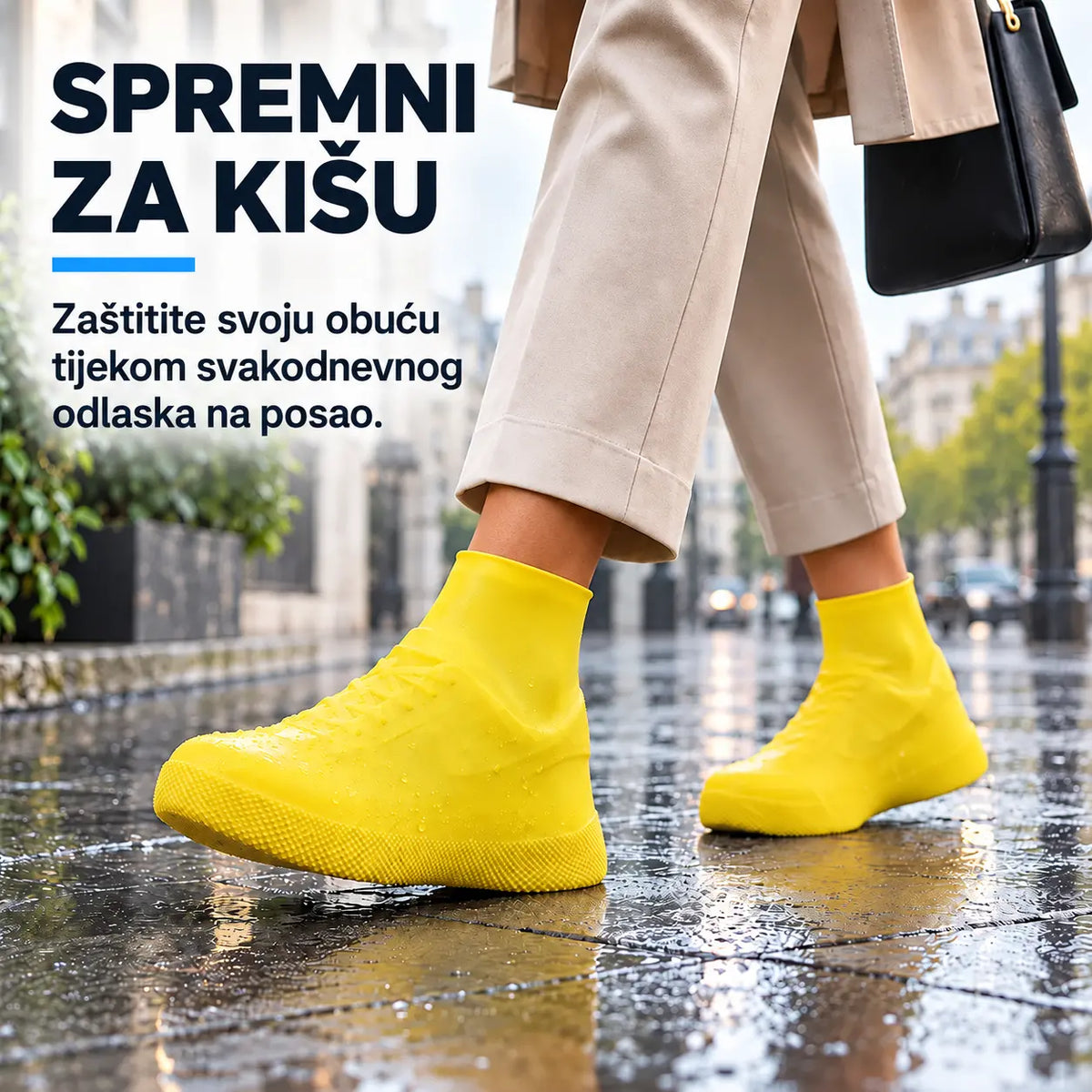 【2 para za 21 €】Spriječi da ti se tenisice smoče! Izdržljive vodootporne navlake za obuću: neklizajuće i sklopive – savršene za nošenje u torbi 🌧️