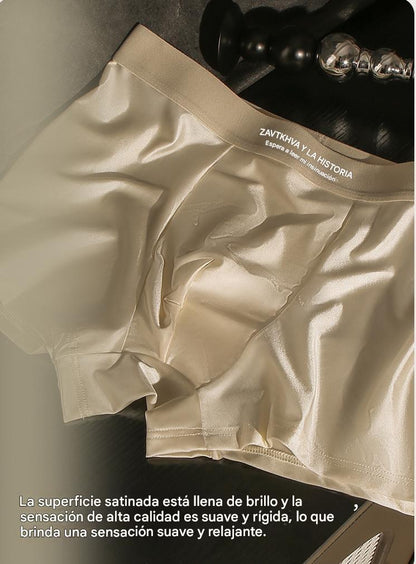 🔥🩲【Paquete de 6 unidades】Nuevos calzoncillos de seda fría para hombres, bóxers transpirables de verano, calzoncillos de satén para hombre