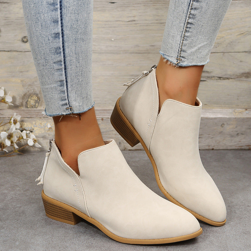 👢【36-43】Botas Martin de mujer, tacón grueso, nuevo estilo punta para otoño e invierno, cómodas para diario, versátiles y a la moda.