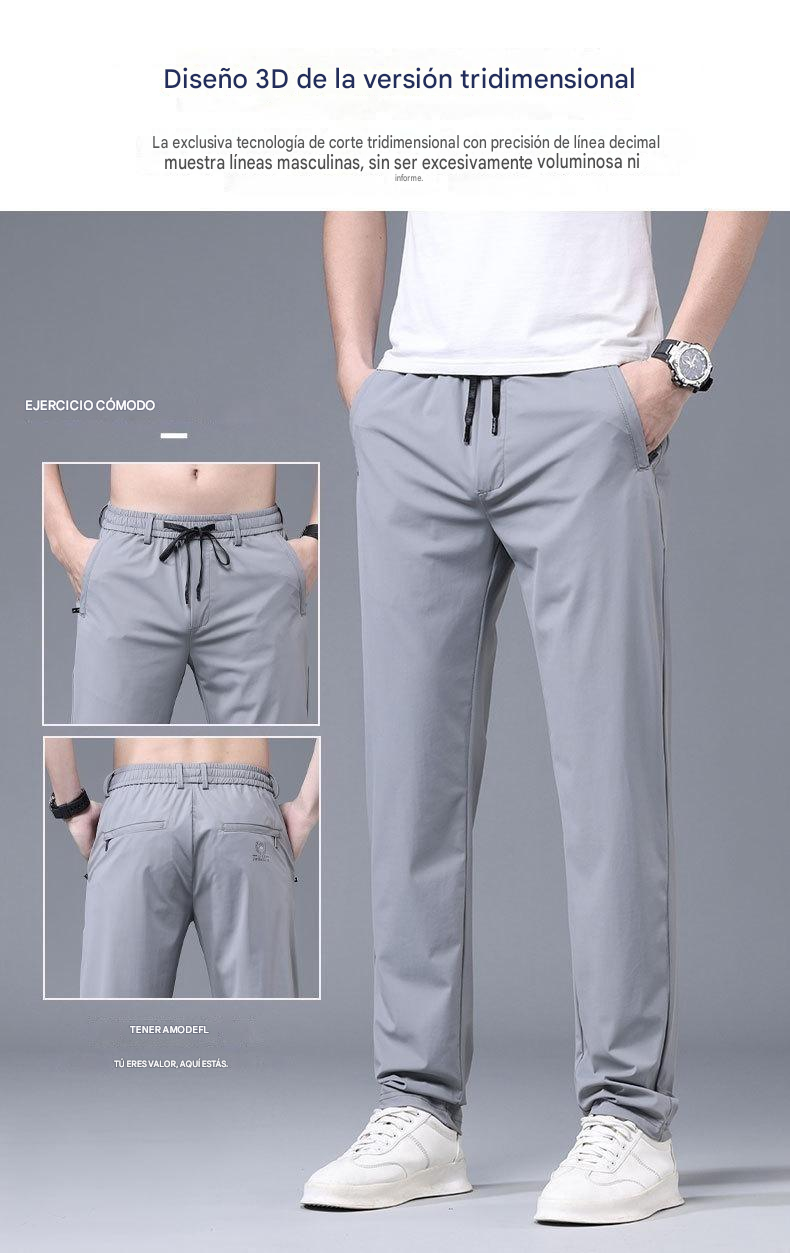 👖🔥Oferta de precio reducido [40-115 kg] Nuevos pantalones de seda elástica para hombre, colección primavera-verano 2026