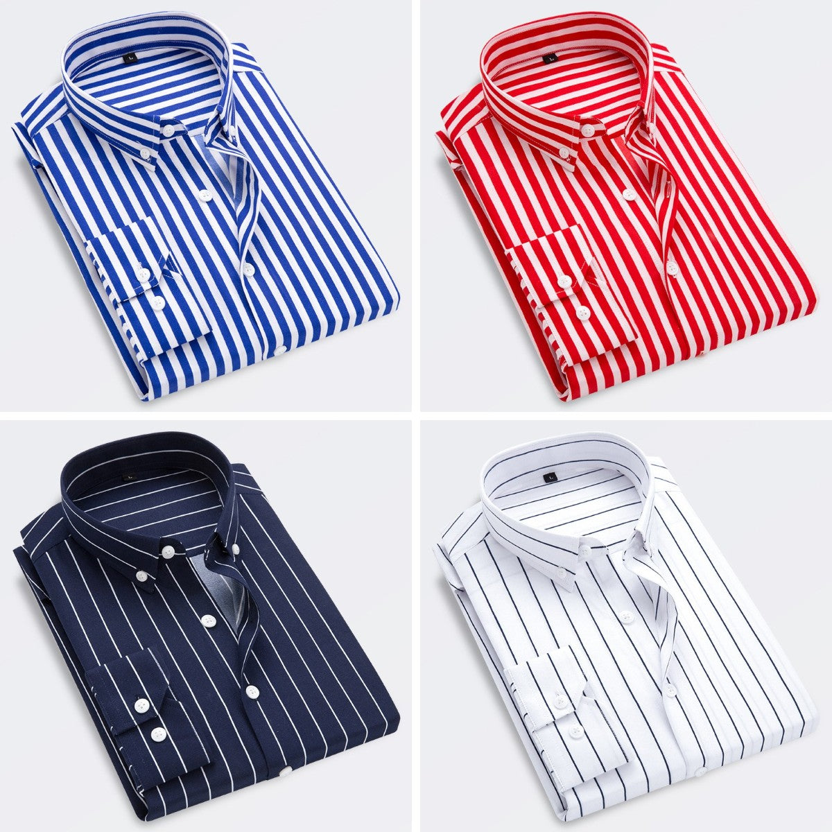 🔥👕【M-5XL】Camisa de negocios de rayas para hombre de manga larga 2025