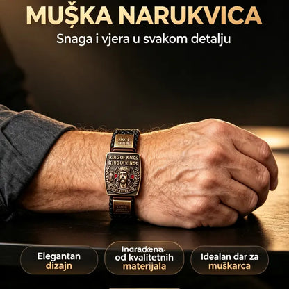 ✝️Kršćanska narukvica "Kralj kraljeva" - Simbol vjere i zaštite 🙏 - Svestrana za razne prigode - Plaćanje pouzećem dostupno