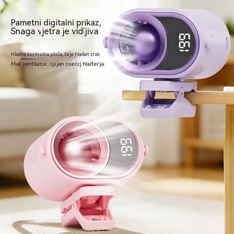 Ventilator bez upotrebe ruku s LED zaslonom, integriranom kopčom i 199 podesivih razina