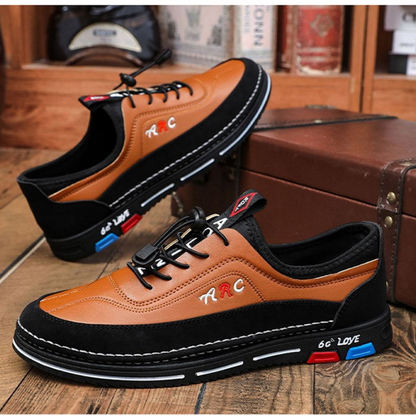 💯🔥【39-48】Мъжките ежедневни бизнес обувки са изработени от водоустойчива и устойчива на петна кожа с мека подметка за удобно носене.