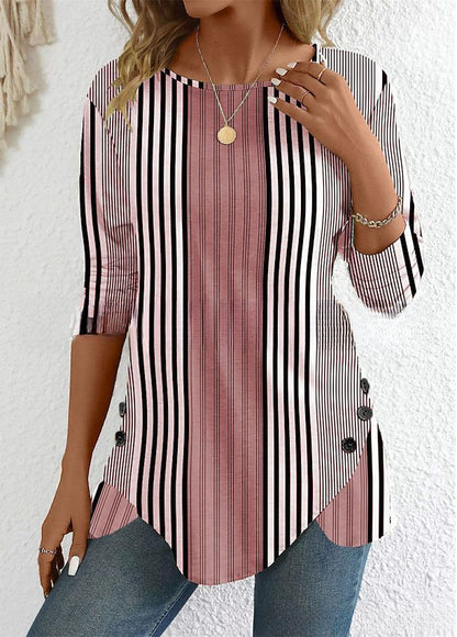 🔥【38% de descuento por tiempo limitado】【S-3XL】Nueva blusa estampada a rayas de primavera para mujer