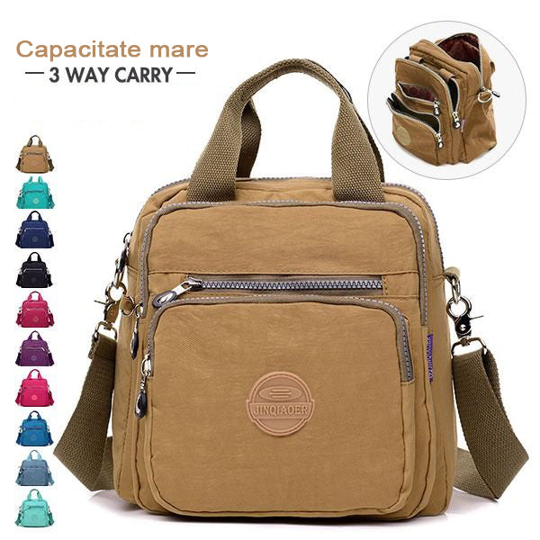 🔥👜【Vremenski ograničena ponuda: 50% popusta!!】🎒2025 Novi ženski najlonski ruksak s dvostrukim patentnim zatvaračem, torba za rame velikog kapaciteta