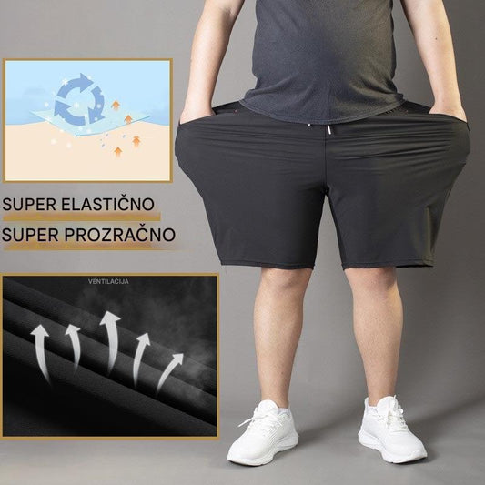 ❄🆒👖【Kupi 1, dobiješ 1 gratis 😍】【M–4XL】 Ljetne muške sportske kratke hlače od ledene svile, 60-140 kg, prozračne i udobne, široki kroj, velike veličine