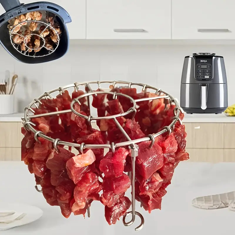 🍖🍗 Rešetka od nehrđajućeg čelika 304 s 24 ražnjića, za fritezu na vrući zrak – besplatna dostava – plaćanje pouzećem