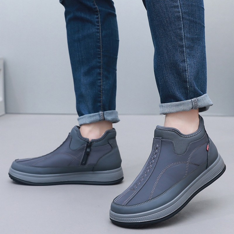 🔥【39-44】Invierno 2025, zapatos de alta calidad para hombre de algodón con cubierta de cuero, ligeros y cómodos