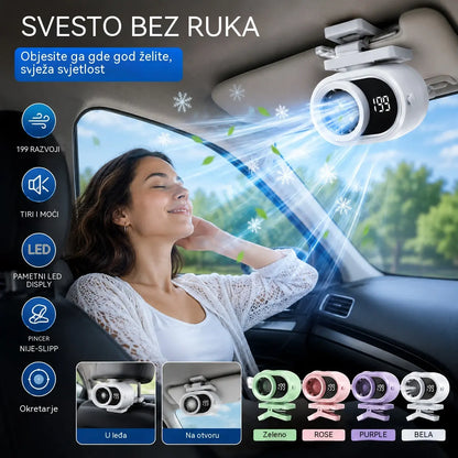 Ventilator bez upotrebe ruku s LED zaslonom, integriranom kopčom i 199 podesivih razina