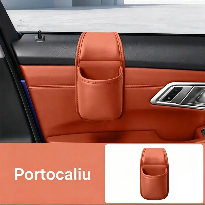 2 artikla za 25 €🚗 Dodatni prostor i red u automobilu! Kožni držač za vrata automobila / držač za čaše i telefon (Jednostavna montaža na prozor / 1+1 GRATIS ponuda)!