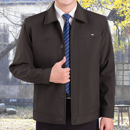 😎😎【L-4XL】🧥2026 Chaqueta clásica para hombre: cremallera lateral/botón, bien confeccionada, corte recto, ¡muy elegante!