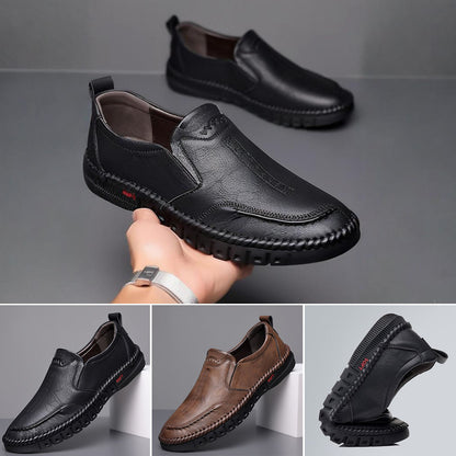 👞Korlátozott akció 50%【39-44】2025-ös férfi sportcipő, valódi bőr, puha talpú, csúszásmentes és légáteresztő