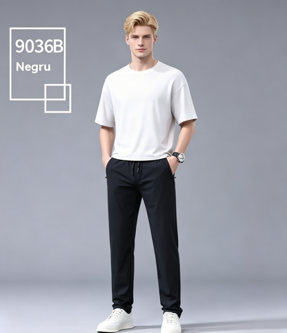 🔥Oferta de temporada【45kg-115kg】🔥Nuevos pantalones de seda elásticos y frescos para hombre, estilo primavera/verano, cómodos y versátiles
