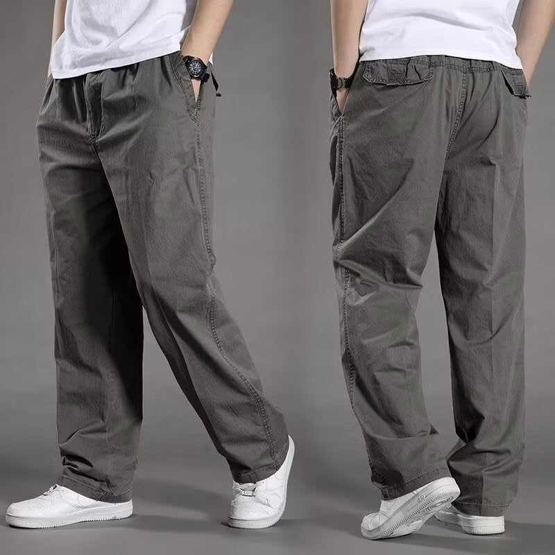😎👖【Posebna ponuda🔥】Muške ležerne cargo hlače većih veličina - široke i udobne