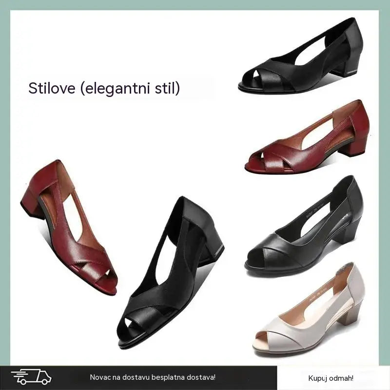 👠Vremenski ograničena akcija -38% – Nove protuklizne kožne sandale s debljom petom i mekanim potplatom, moderne i svestrane, udobne za posao bez žuljanja – besplatna dostava.