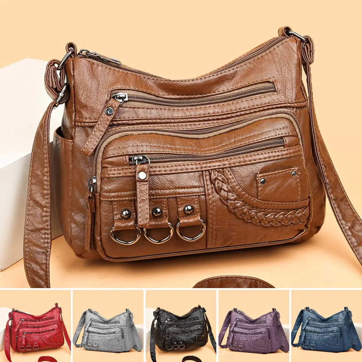 💥【50 % popusta na ograničeno vrijeme】👜Nova mekana kožna torba velikog kapaciteta za nošenje na ramenu ili preko tijela (model 2026.)