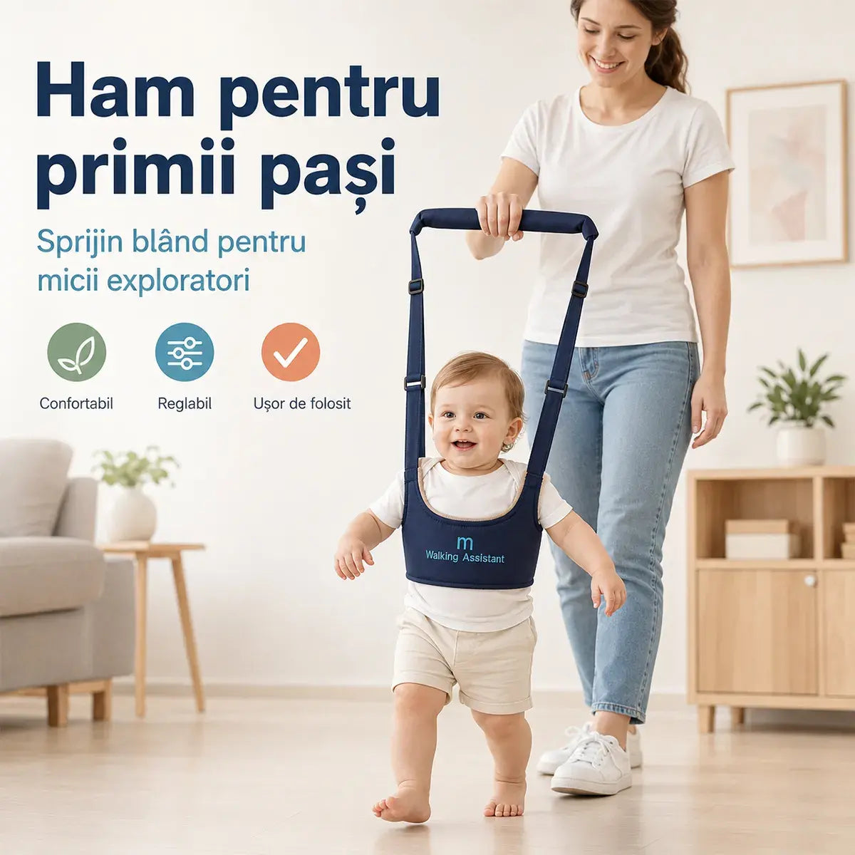 2-u-1 pojas za hodanje za bebe – prozračan, ergonomski i otporan na pad 👶🚼