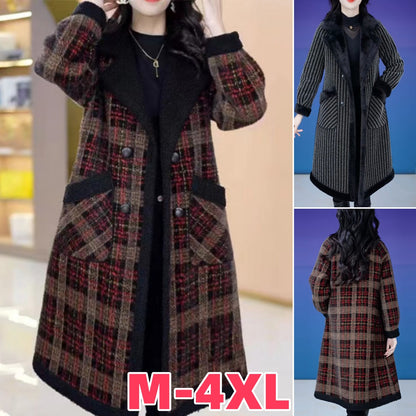 🔥Ograničeno 49% popusta🔥【M-4XL】Nova zimska kolekcija 2024, moderna, debela, mekana i topla ženska karirana kaput✨3824736