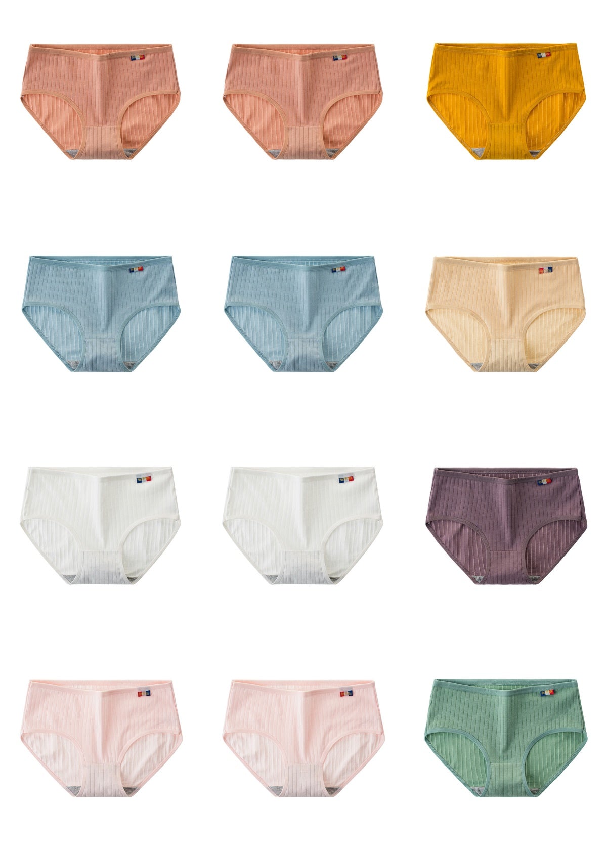 💓 (12 uds) Último día 40% de descuento — Bragas sencillas de cintura alta con efecto antibacteriano para mujer, aptas para peso de 35-65 kg