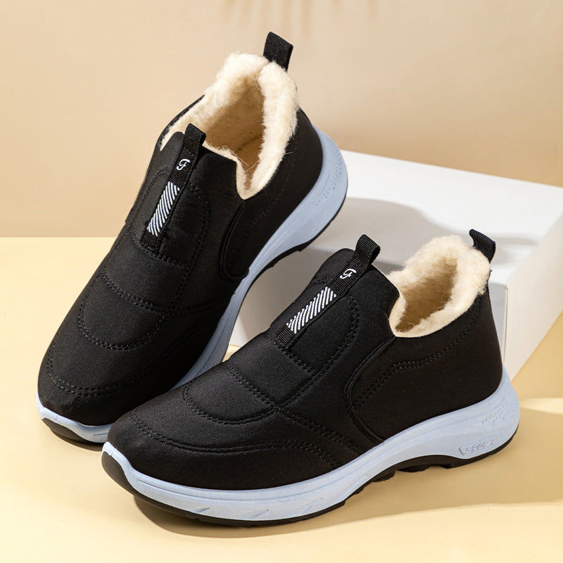 😀🎉【Oferta especial por tiempo limitado】🔥Terciopelo grueso🔥【35-41】Zapatos de invierno impermeables de algodón cálido para mujer--3788365 