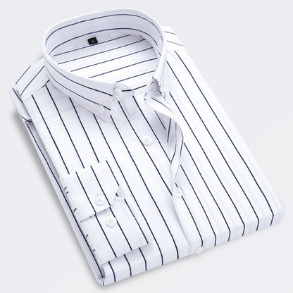 🔥👕【M-5XL】Camisa de negocios de rayas para hombre de manga larga 2026