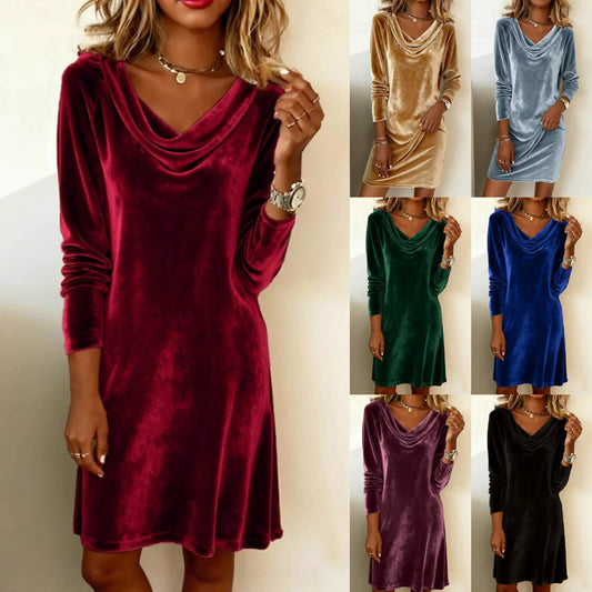 💎Superventas🔥【S-3XL】Vestido de terciopelo holgado para mujer, estilo lujoso