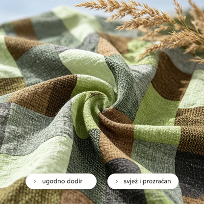 💥👕2026【S-5XL】Nova muška karirana prugasta polo majica od pamuka i lana