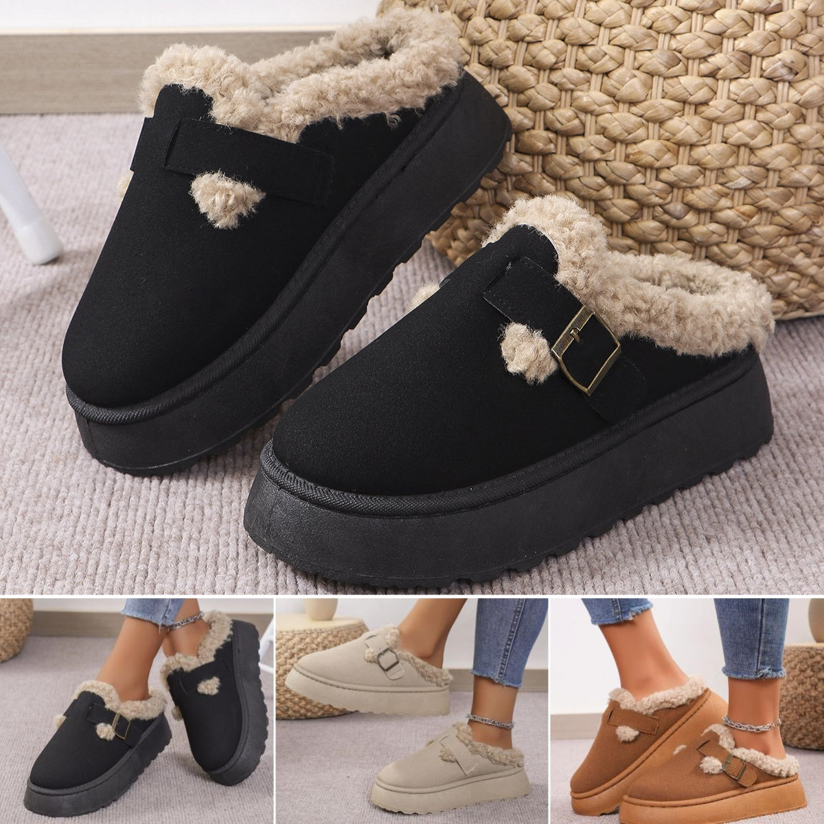 🎇🥾Limitowany czas 49% rabatu [36-44] 2024 otoño e invierno cálido y moderno kapcie bawełniane na grubej podeszwie--3770491 