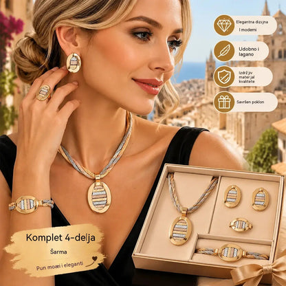 📢📢 50% popusta! ⏰ Elegantni set nakita od četiri dijela s kubičnim cirkonima - Plaćanje pouzećem - Besplatna dostava