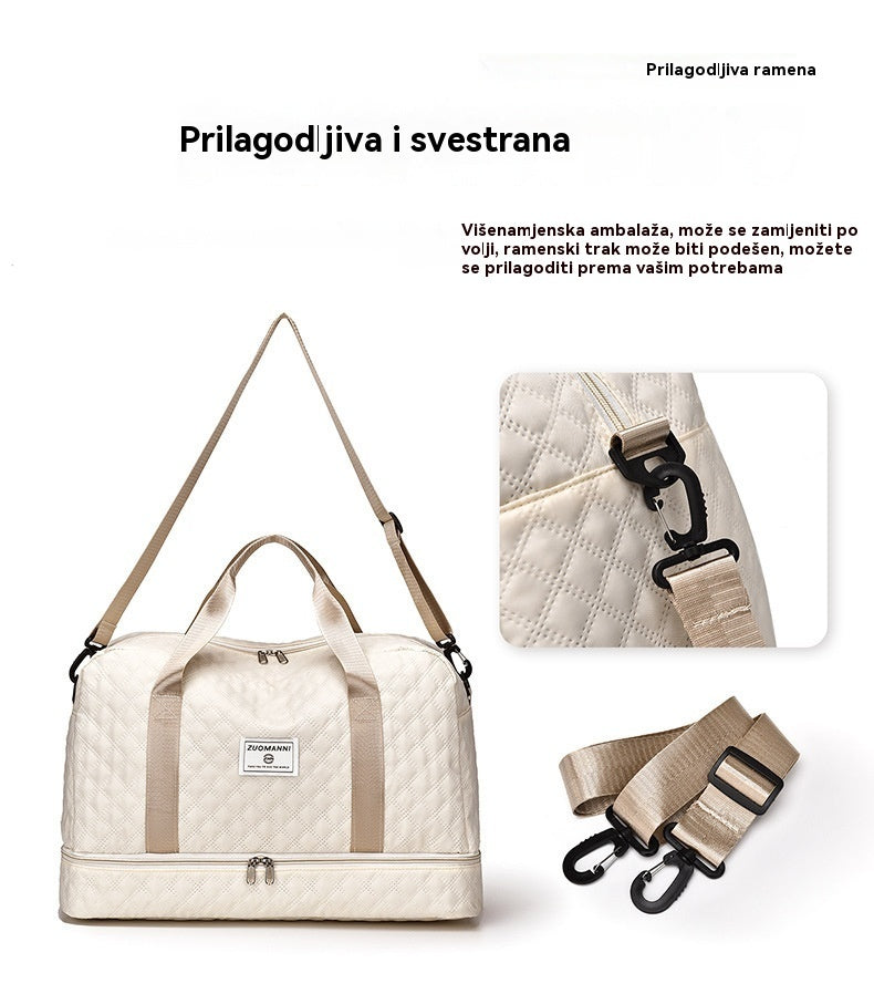 🔥Elegantna putna torba velikog kapaciteta s odvojenim dizajnom za mokru i suhu upotrebu, pogodna za jogu i fitness.