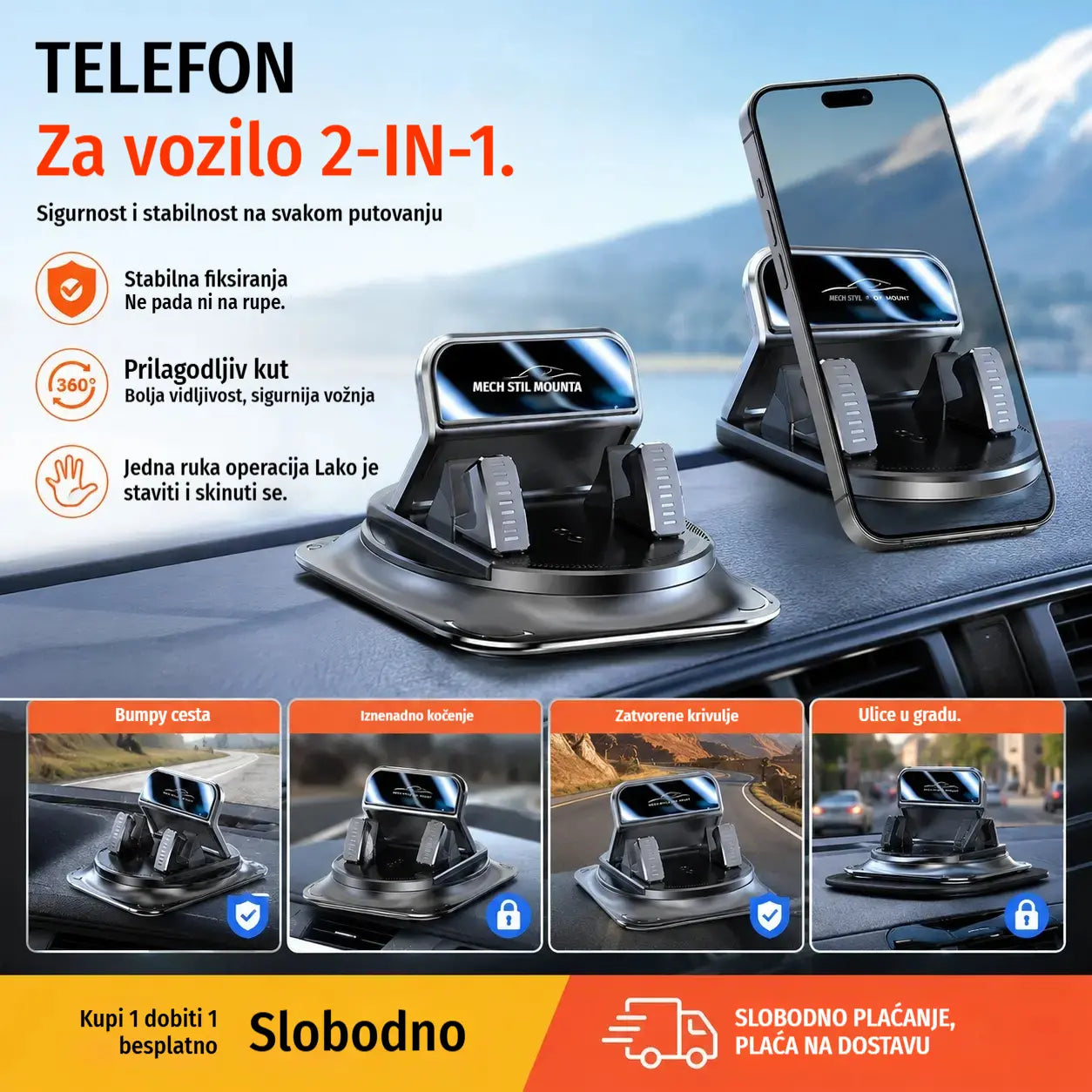 Sigurno i pametno: Ultimativni 2-u-1 držač za telefon u automobilu!
