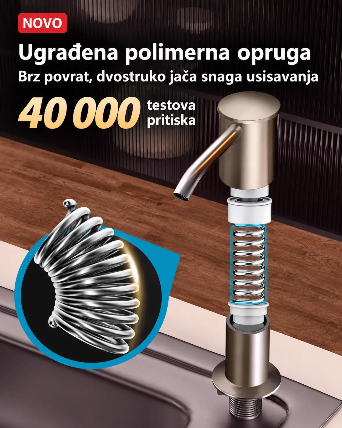Komplet produžne cijevi za dozator sapuna – jednostavna ugradnja i praktična uporaba