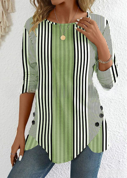 🔥【38% de descuento por tiempo limitado】【S-3XL】Nueva blusa estampada a rayas de primavera para mujer