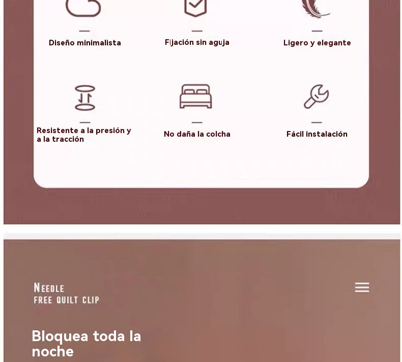 【20/40/60 piezas】✨ Fijador de edredones antideslizante 🛏️ 🔒 ¡Sin agujas, fácil de usar!✅Puede arreglar mantas, sábanas y edredones gruesos y delgados.