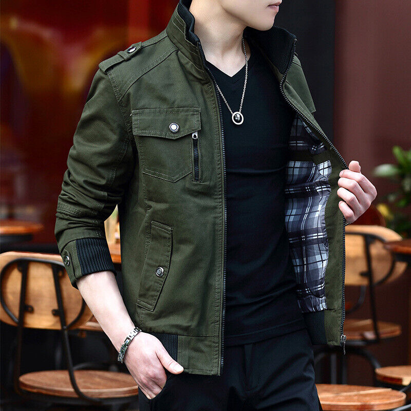 🔥【M-5XL】2024. Nueva chaqueta militar de alta calidad para hombre para otoño e invierno.3788521 
