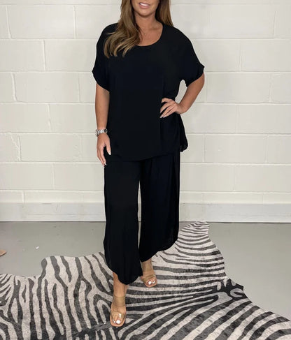 💞【S-5XL】Nuevo traje de ocio de moda para mujer hecho de algodón suave, tamaño grande, transpirable y cómodo 