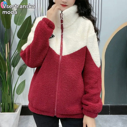 【30% POPUSTA】🔥【M-4XL】🐏Zimska jakna iz jagnječje volne, bombažna jakna, odebeljena bombažna jakna, topla jakna