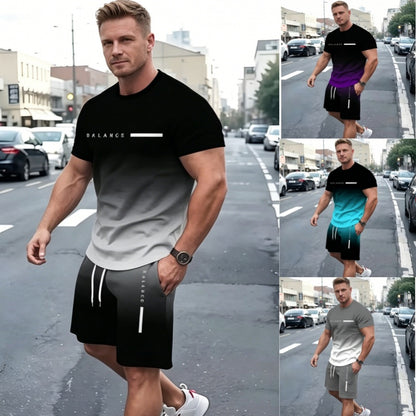 😍Kupite jedan, dobijte jedan gratis😍【S-3XL】👖2026 Novi muški modni višebojni ljetni komplet kratkih rukava od čistog pamuka